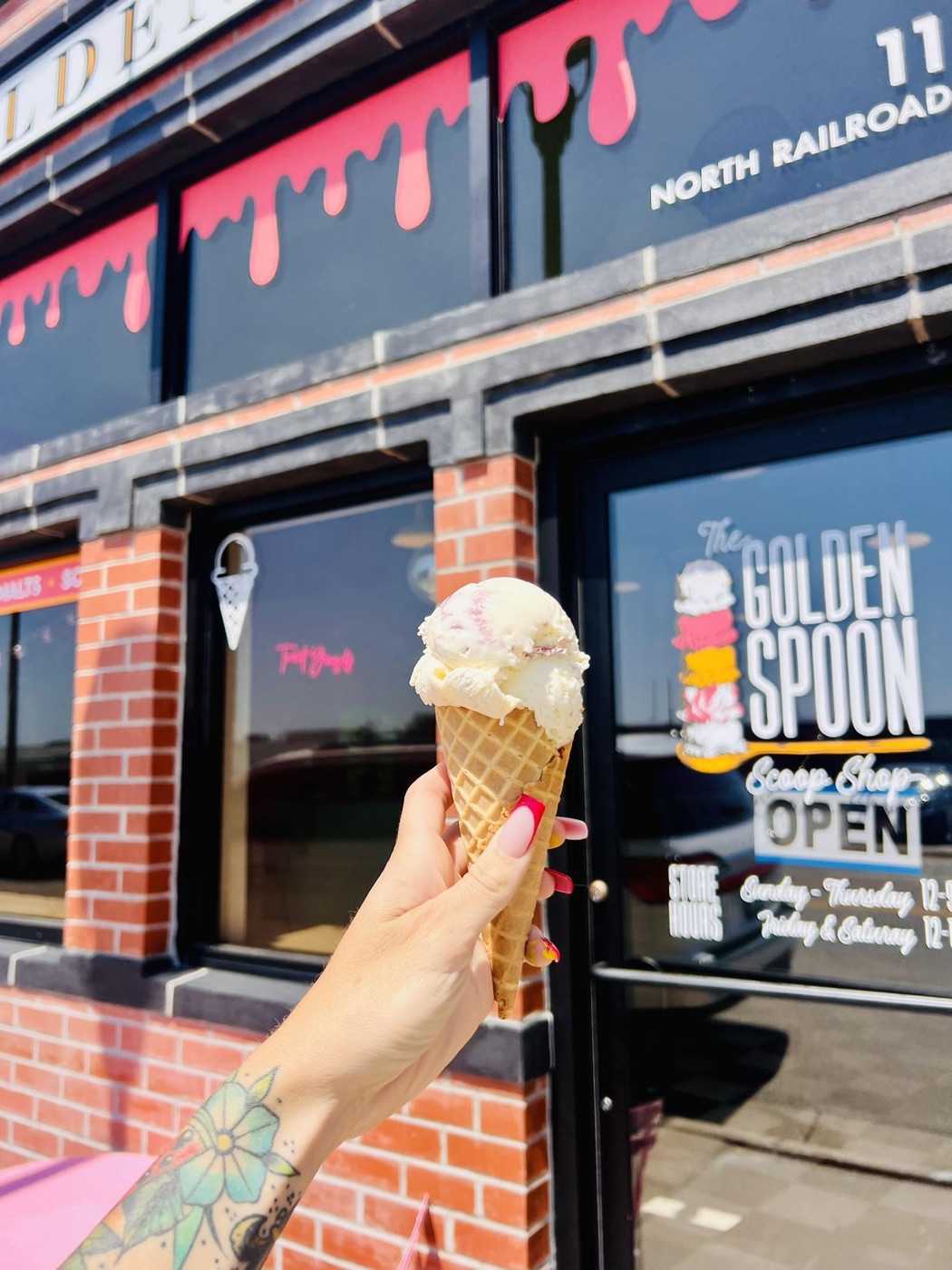 The Golden Spoon storefront on Railroad Street